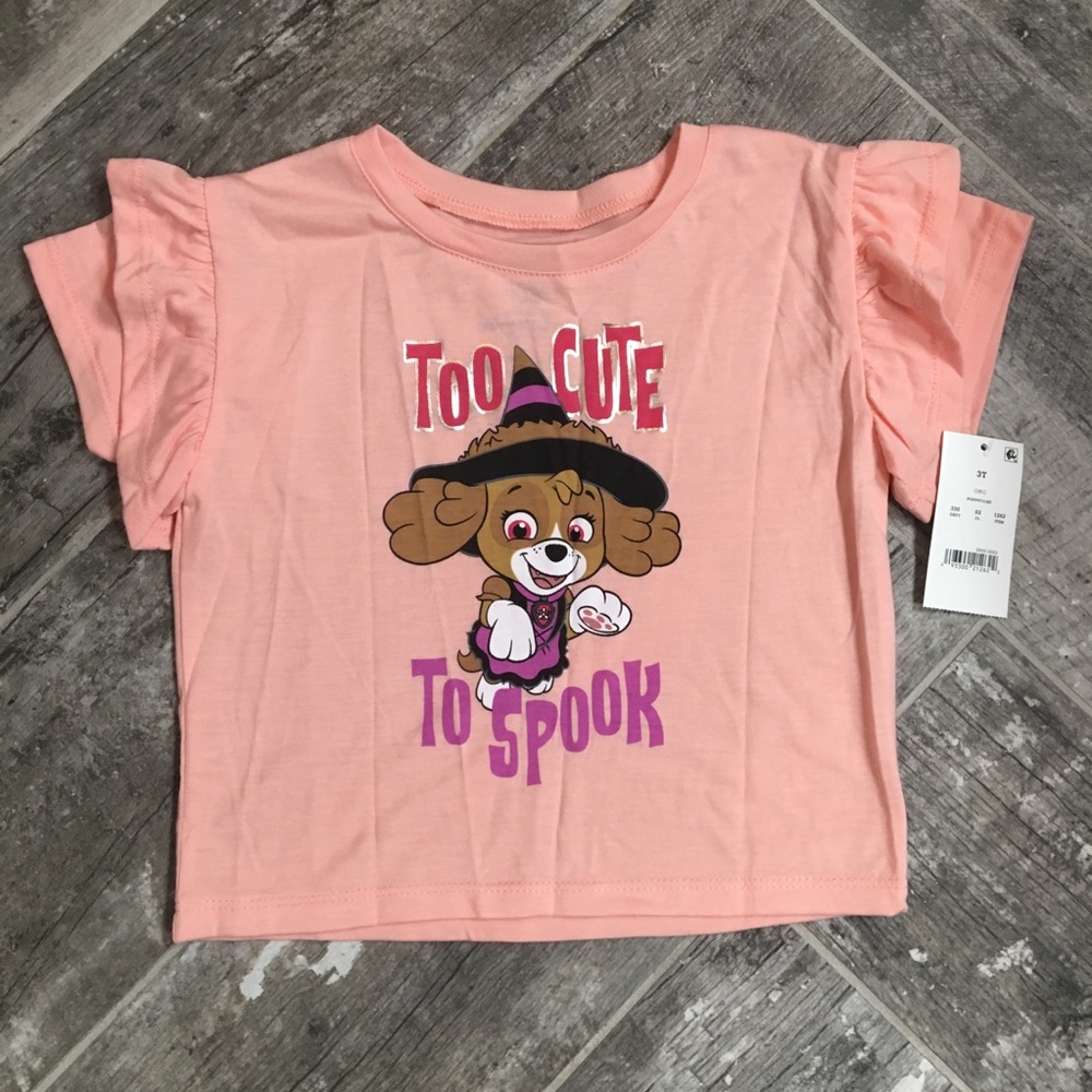 NWT girls’ Paw Patrol halloween cropped tee, 3t